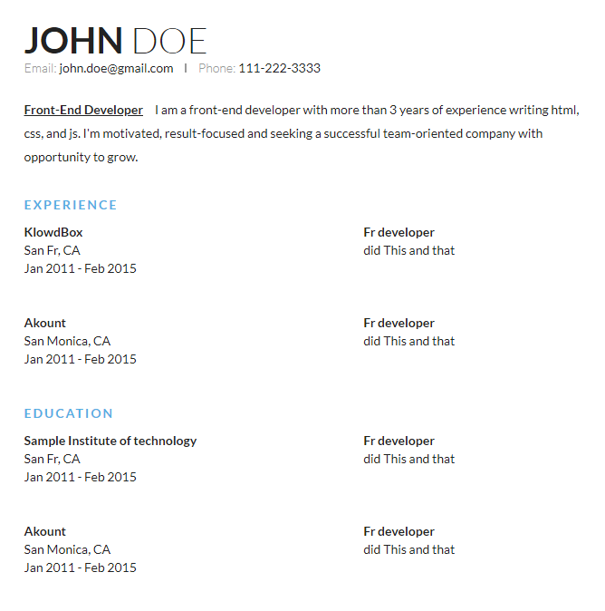 Resume Plain
